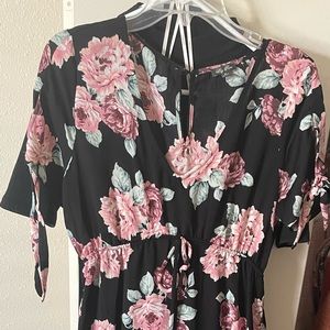 V Neck Floral Maxi Dress